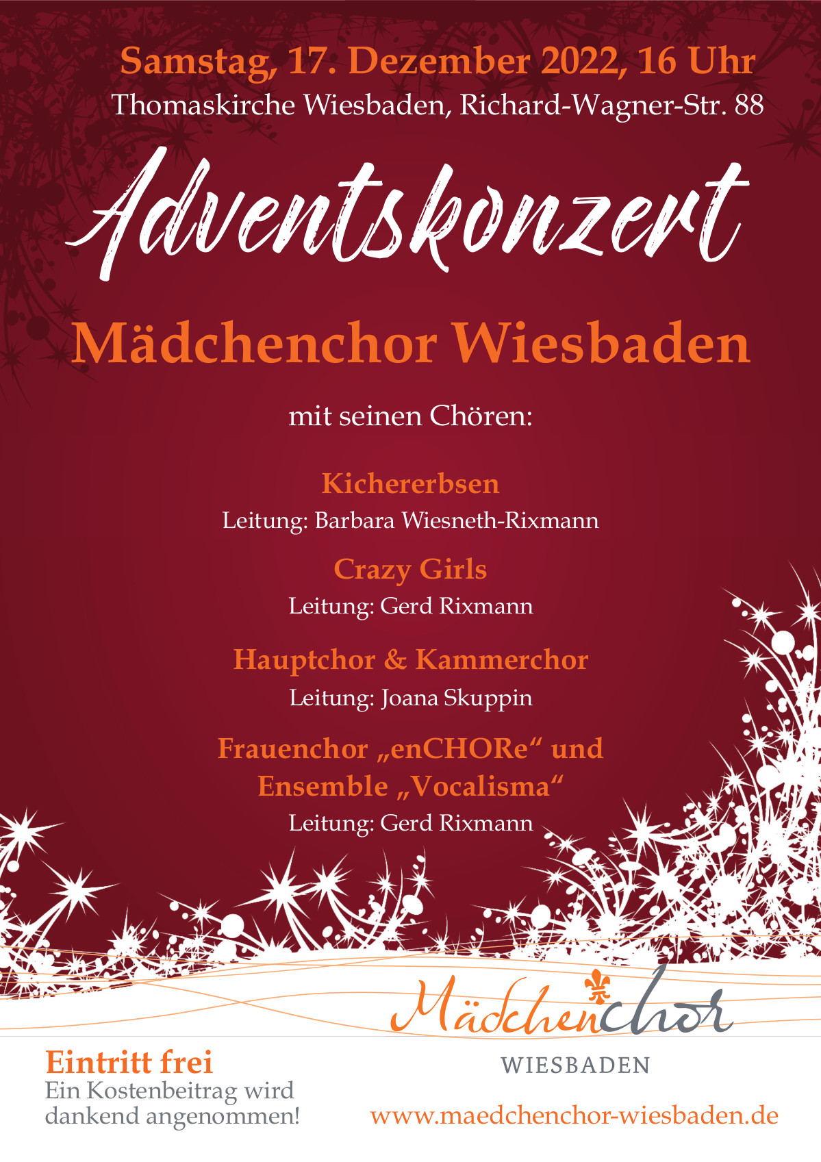 Adventskonzert des Mädchenchors Wiesbaden am 17.12. um 16 Uhr